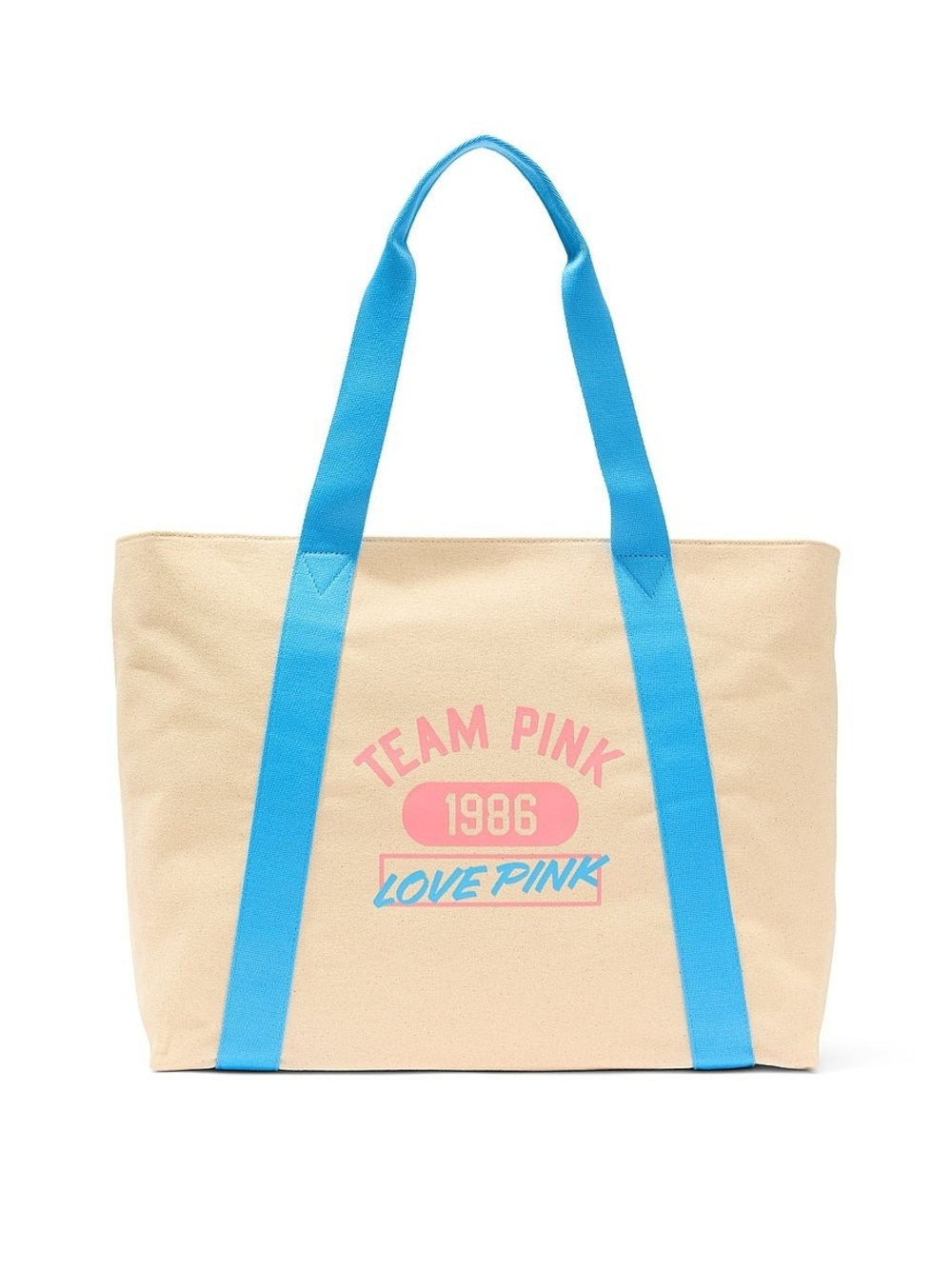 The Victoria's Secret PINK "Team Pink 1986" canvas tote bag NWT